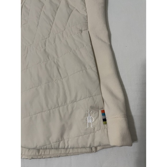 Smartwool Women's Off White Smartloft Hoodie Vest XS Nano Puffer Quilted Zip - Picture 3 of 9